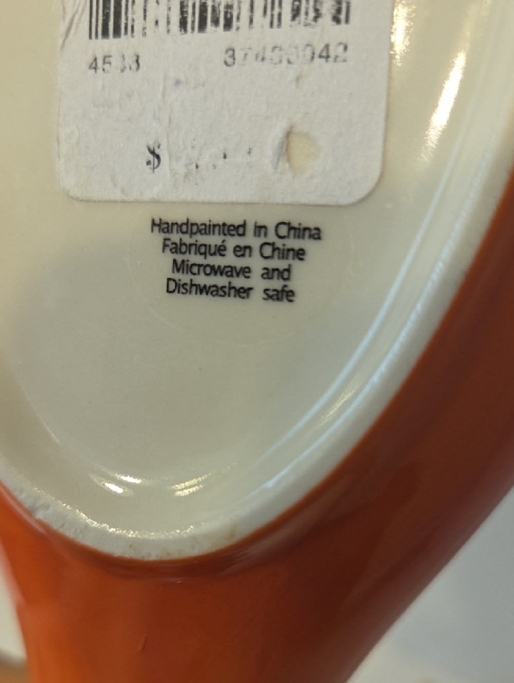 Anthropologie Hand-Painted Floral Ceramic Spoon Rest Blue & Orange - Picture 6 of 9